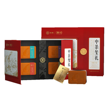 中茶茶叶礼盒小种红茶白牡丹乌龙茶铁观音普洱玺礼组合180g