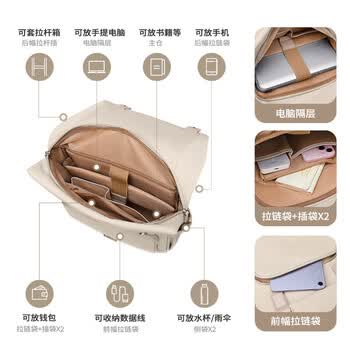 高尔夫（GOLF）双肩包女背包14/16英寸笔记本苹果华为电脑包大学生书包出差旅行