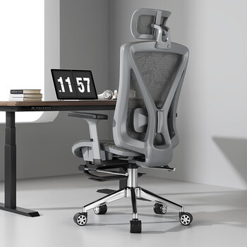 伯力斯人体工学椅多功能久坐舒适办公椅可躺午休电脑椅电竞椅0815T黑