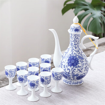 付け染めう(青花瓷酒壶） 付け染めう(青花瓷酒壶） 青花龍濤文壺