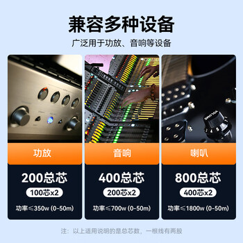 山泽（SAMZHE） 发烧级音响线音箱线 喇叭线音频线连接功放 增强屏蔽抗干扰 工程级纯铜2*100芯100米 vd-1100