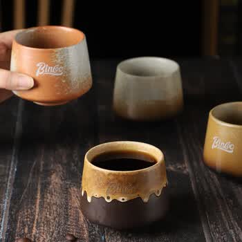 Bincoo流釉设计感小众咖啡杯日式复古窑变200ML精致小巧陶瓷杯