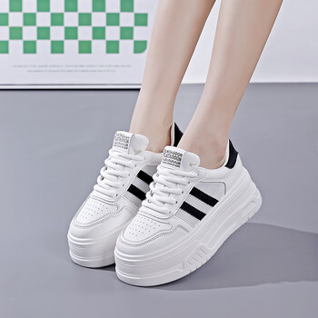 谷伊萱网红小白鞋女春夏2024新款韩版百搭厚底松糕女鞋增高街拍学生