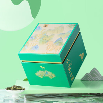 八马茶业 明前龙井茶礼盒 特级龙井茶叶送礼 钱塘龙井160g 2026年明前瓷罐装 绿茶 千里江山
