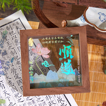 少年伴相框礼盒DIY相框礼盒木质开学礼物送教师闺蜜画框贴纸手帐摆件男女生日 一剂良方1套SGLH-13581