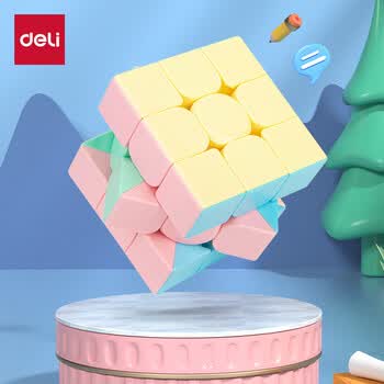 得力（deli）马卡龙色系智力魔方顺滑转动易拧益智玩具