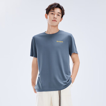 薰风（KUMPOO）羽毛球服速干短袖男凉感T恤女宽松上衣休闲服K242U01113 灰色 S