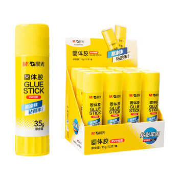 晨光(M&G)文具 35g高粘度PVP固体胶水 无甲醛快干耐用胶棒 高粘固体胶 办公用品 12支装   ASG971K4