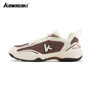 川崎（KAWASAKI）羽毛球鞋男款无界减震防滑透气运动跑步训练C32012  金棕色  40