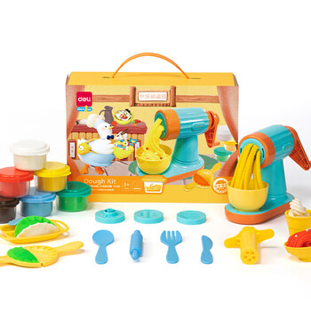 得力彩泥面条机套装 彩泥橡皮泥超轻粘土玩具男孩女孩手工DIY黏土儿童生日开学文具