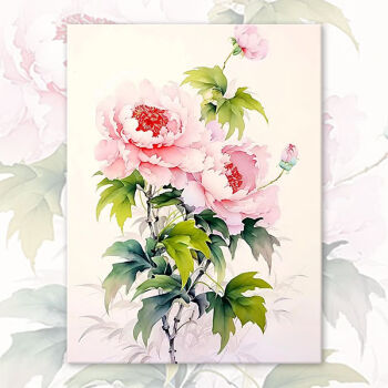 牡丹原画油画现代画花15x10cm牡丹画LelyaCharaArt｜插畫/繪畫/寫字人氣榜- Pinkoi
