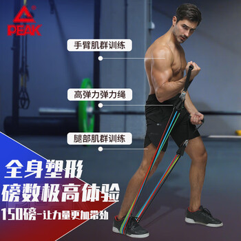 匹克拉力绳套装弹力绳阻力带男拉力器女家用健身运动11件套150磅 匹克拉力绳套装弹力绳阻力带男拉力器女家用健身运动11件套150磅