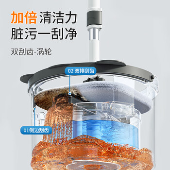美添乐（HoMettler）净污分离拖把家用一拖净免手洗2025旋转懒人拖把平板带桶配3拖布
