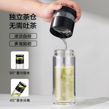 京东京造 玻璃杯 全能茶水分离杯 泡茶杯双层泡茶分离杯子男士月光银330ml 京东京造 玻璃杯 全能茶水分离杯 泡茶杯双层泡茶分离杯子男士月光银330ml