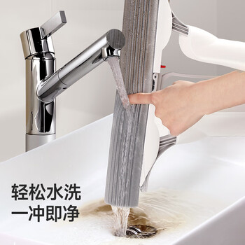 美丽雅胶棉拖把头替换装34cm1个装适用一键换头拖把备件吸水海绵一拖净