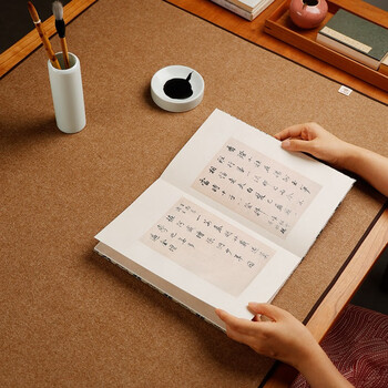 漢墨 60%卷装羊毛包边毛毡垫 加厚耐磨书法书画咖色80*150cm毛毡垫 文房四宝写毛笔字毛毡