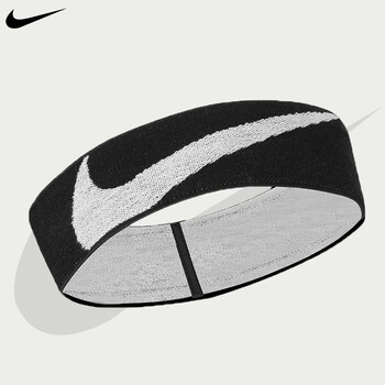 耐克（NIKE）运动吸导汗束发头带巾护额头箍跑步黑白N1000579010OS/DA7022-010