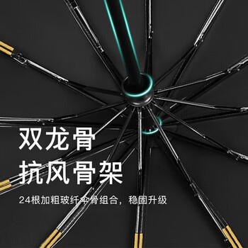 八海鸟24骨全自动晴雨两用伞三折遮阳防晒女防紫外线大号便携
