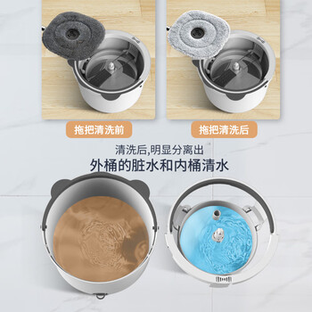 美添乐（HoMettler）净污分离拖把家用一拖净免手洗2025旋转懒人拖把平板带桶配3拖布