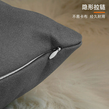 艾薇抱枕沙发靠垫床头靠枕睡觉靠背垫科技布抱枕套含抱枕芯磨砂黑