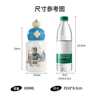 杯具熊（BEDDYBEAR）星辰双饮儿童保温杯带吸管水杯316钢大容量保温壶600ML睡衣小新