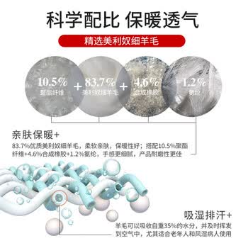 D&M美利奴羊毛保暖护膝加厚中老年寒腿关节炎秋冬加长护腿男女一只