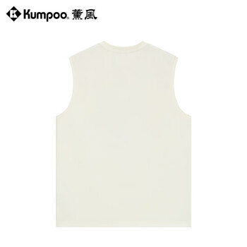 薰风（KUMPOO）羽毛球服运动背心速干透气舒适男女同款运动服K242M04014 白色 XL
