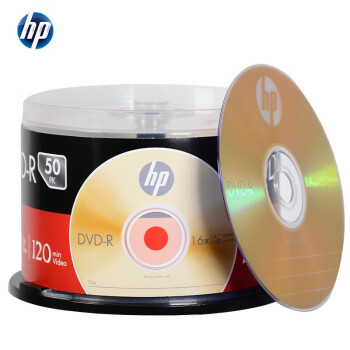 惠普（HP）DVD-R 光盘 刻录盘 空白光盘 光碟16速4.7GB 办公系列 桶装50片 台产