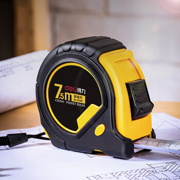 得力(deli)7.5m全包胶带锁定钢卷尺/测量尺 办公用品 8209 黄色 得力(deli)7.5m全包胶带锁定钢卷尺/测量尺 办公用品 8209 黄色