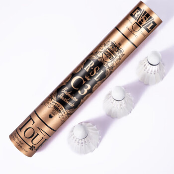 亚狮龙（RSL）C3号全圆鸭毛专业比赛羽毛球稳定耐打羽球76速12只装/桶