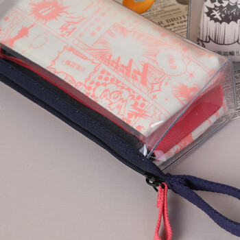 三木（SUNWOOD）二次元高透PVC动漫笔袋设计铅笔盒小众大容量文具盒收纳袋 6102 墨色