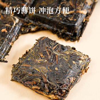 七春泾阳茯茶 黑茶 金花茯砖茶叶熟茶陈年陕西西安特产45g品鉴自己喝