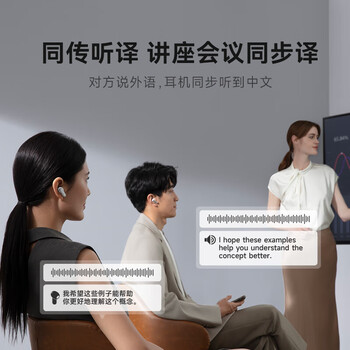 科大讯飞录音降噪会议耳机iFLYBUDS 2冷霜白 半入耳新品 主动降噪 同传听译 AI会议助理苹果华为通用