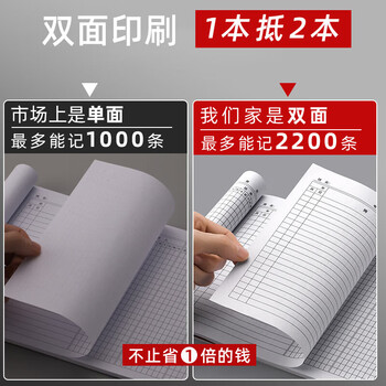 白金丽人 A4出入库登记本 店铺商品进货库存出入盘点登记本 5本装