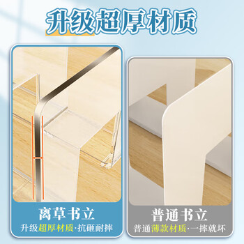 离草【一件包邮】 透明书立架子桌面书架 书夹桌上书架置物架书架四联书立隔书架立架书挡亚克力 2个装