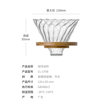 CLITON手冲咖啡滤杯 滴漏式家用咖啡壶过滤网过滤器1-4人份器具CL-CF08 CLITON手冲咖啡滤杯 滴漏式家用咖啡壶过滤网过滤器1-4人份器具CL-CF08