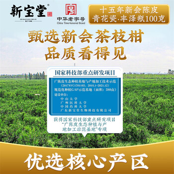 岭南新宝堂陈皮十五年新会陈皮青花瓷15年陈皮广东特产礼盒100克 岭南新宝堂陈皮十五年新会陈皮青花瓷15年陈皮广东特产礼盒100克
