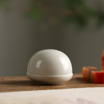 漢墨 影灰高顶朱砂印泥 陶瓷印泥盒书法盖章用大印泥缸4件套朱砂30g印泥 文房四宝篆刻印章用印泥