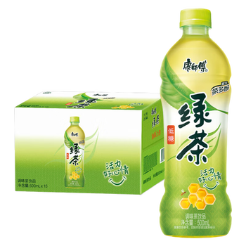 康师傅绿茶蜂蜜味饮料500ml15瓶中包装茶多酚低糖茶康师傅绿茶500ml15