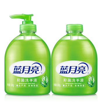 蓝月亮洗手液泡沫丰富滋润芦荟健康抑菌99.9%500g+洗手液补充装500g		
