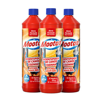 膜太（MOOTAA）欧洲进口厨房专款专用疏通剂套装1000ml*3下水道管道强力疏通剂
