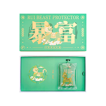 天色麒麟暴富书签香包礼盒 中国风故宫金属伴手礼教师节礼物香囊旅游纪念品新年会生日男女TS-5914麒麟