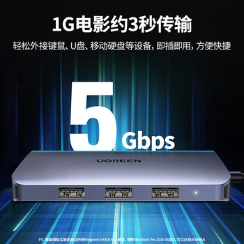 绿联Type-C扩展坞USB-C转HDMI雷电4拓展坞网口转接读卡hub分线器通用苹果15/16华为小米笔记本电脑ipad