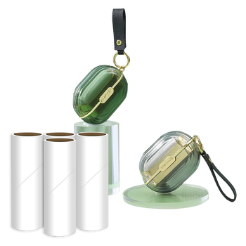 初舍（CHUSHE）迷你粘毛器9.5cm4卷120撕便携式粘毛滚筒衣服猫毛去毛粘尘带卷纸