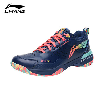 李宁（LI-NING）羽毛球鞋男女同款快速启动专业比赛鞋 刀锋PRO 藏青蓝 39 