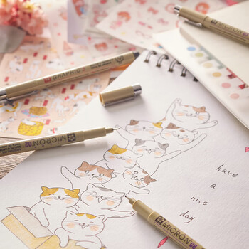 樱花(SAKURA)彩色针管笔勾线笔 01号0.25mm(玫瑰红) 日本进口签字笔绘图水笔 学生儿童美术绘画描边手绘设计