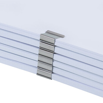 齐心50只推夹器夹纸器补充夹子 文件试卷票据无痕文件夹备用夹子 50只/盒 B3396