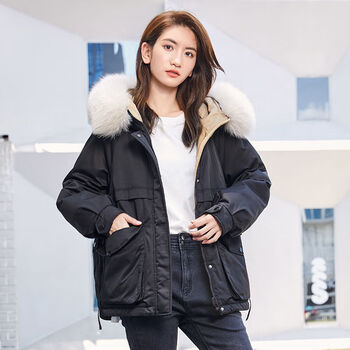 短款羽绒服毛帽价格报价行情- 京东