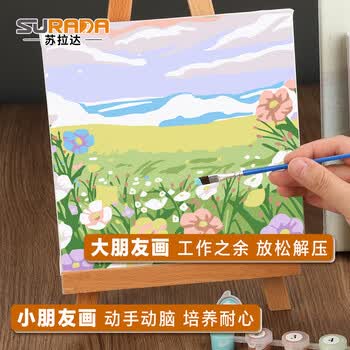 苏拉达(Surada)数字油画 数字油画diy儿童手工初学美术绘画套装中国风景画创意油彩画 20*30cm女孩TX004
