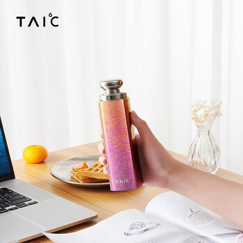TAIC 太可纯钛迷你保温杯口红户外水杯礼物女士咖啡杯 140ml 炫彩红